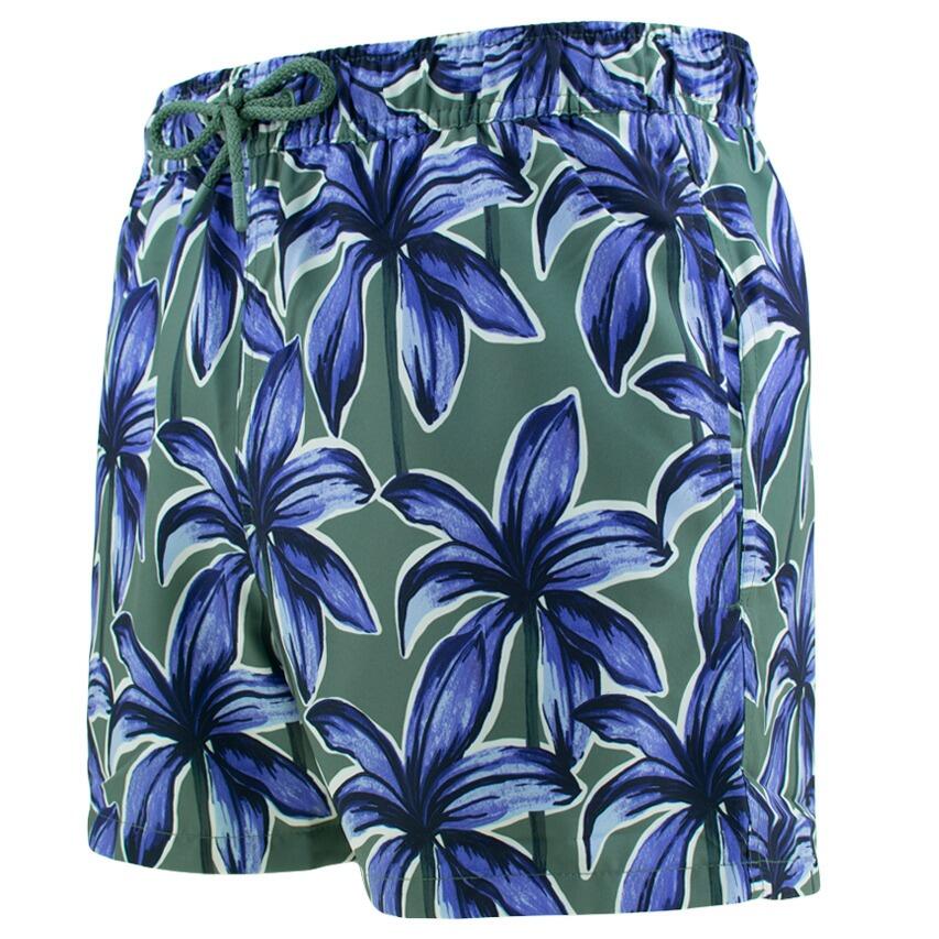 Heren Zwemshort Flowers Groen & Blauw 7/7