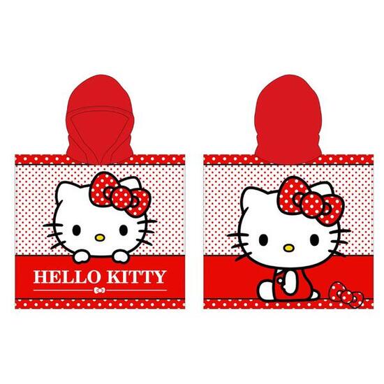 Poncho Toalla de Microfibra Enfant Hello Kitty para Playa et Baño Rojo