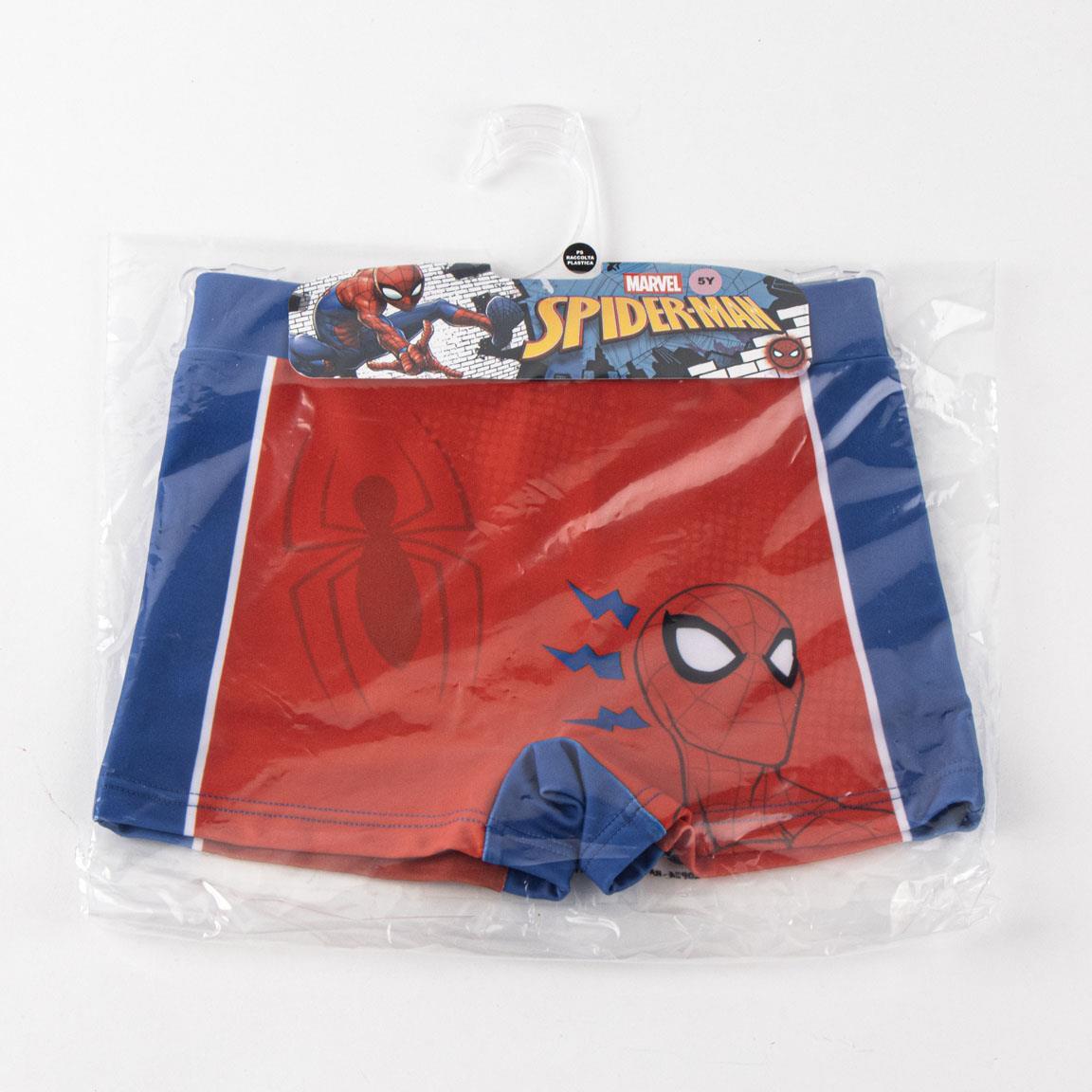 Costume da bagno boxer da bambino di Spiderman in poliestere ed elastan, rosso 4/4