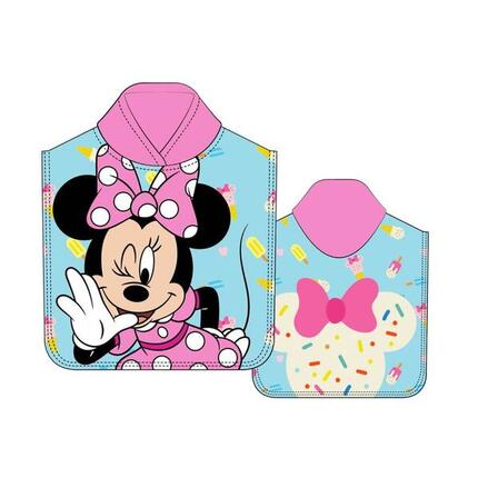 Poncho Toalla de Microfibra Baño Kinder Minnie Mouse Azul und Rosa 55x110