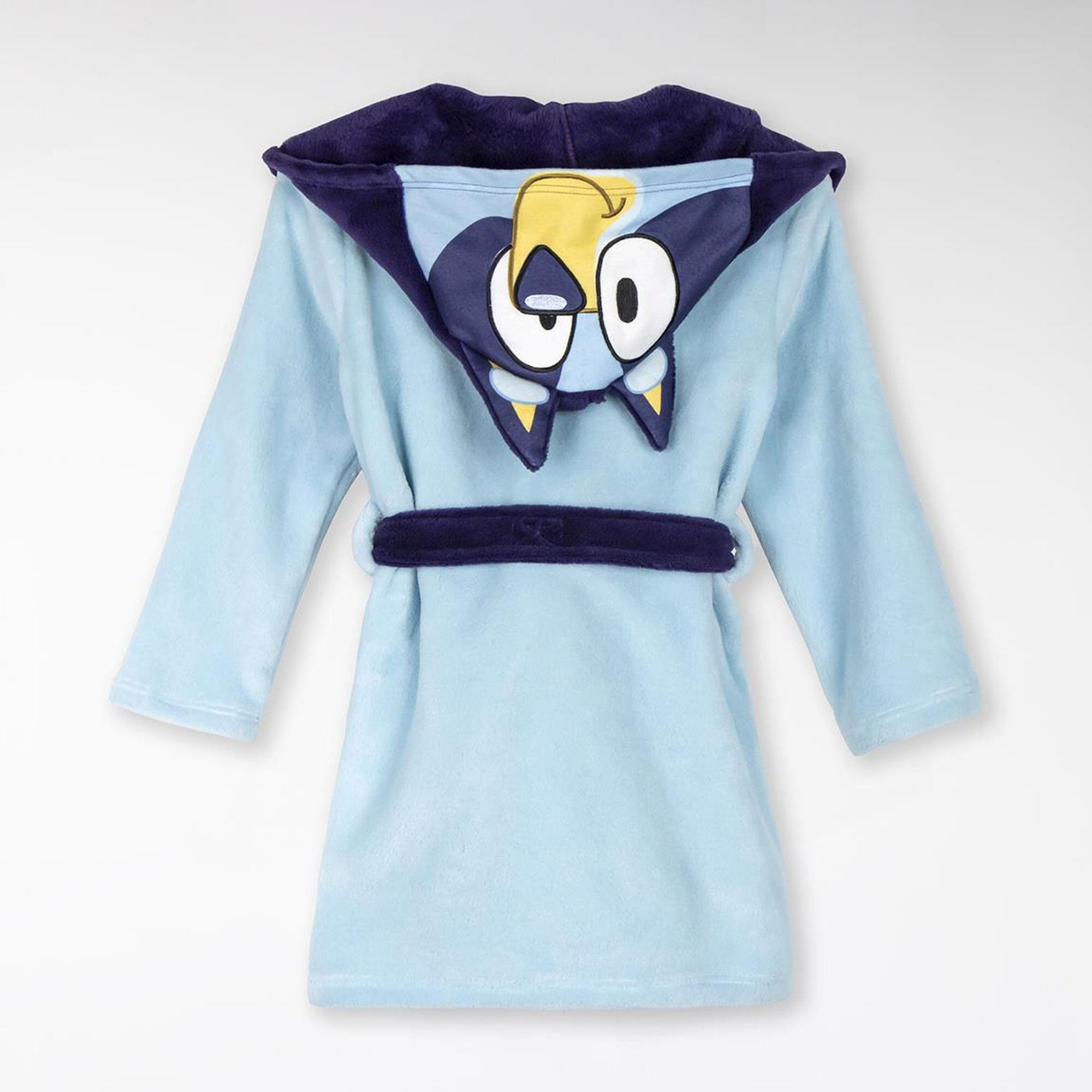 Albornoz Enfant Bluey de Coral Fleece avec Capucha et Cinturón Azul 2/2