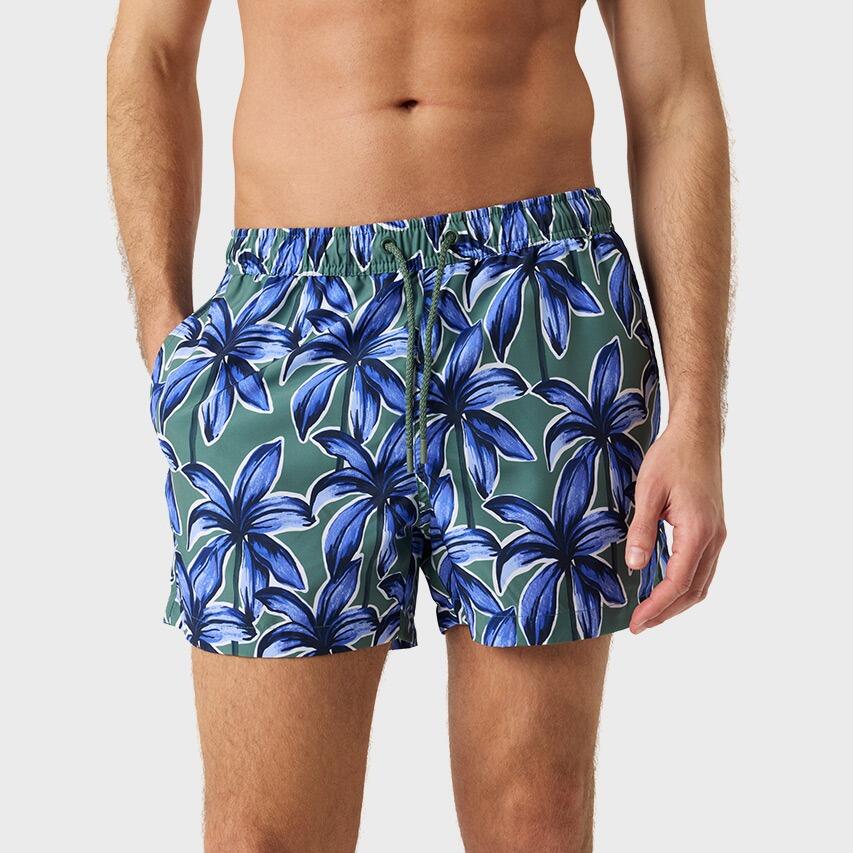 Heren Zwemshort Flowers Groen & Blauw 3/7