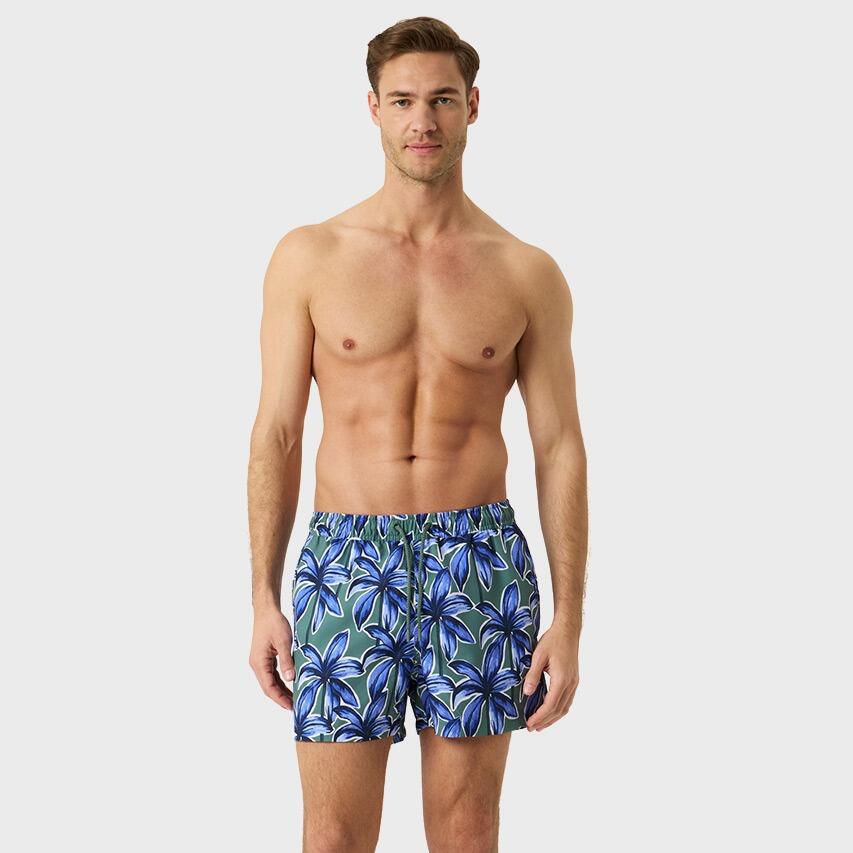 Heren Zwemshort Flowers Groen & Blauw 2/7
