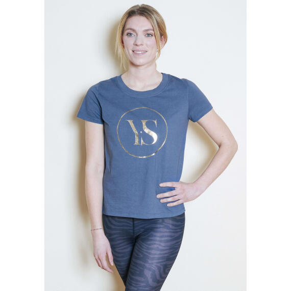 T-shirt manches courtes bleu délavé logo Yogisu