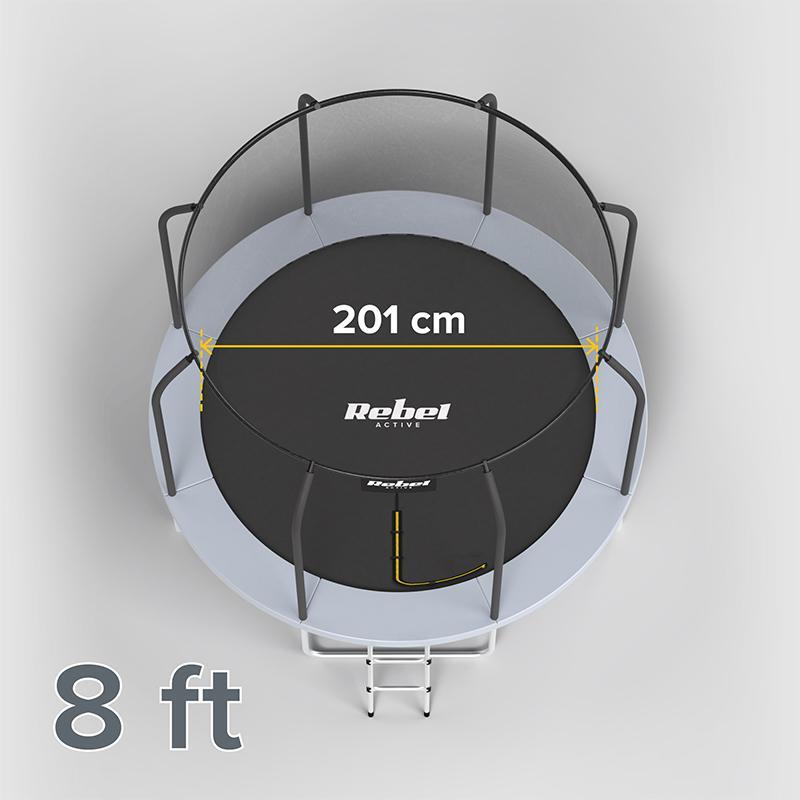 Trampolina ogrodowa dla dzieci Rebel Active z siatką ochronną 8ft/244 cm 3/7