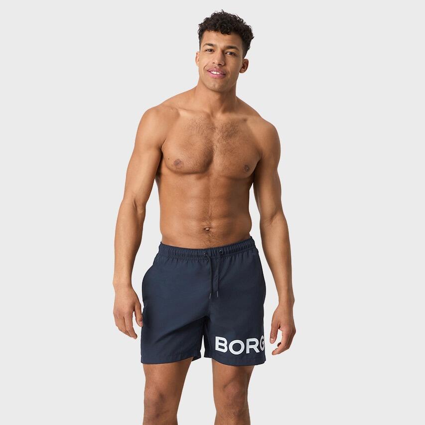 Heren Zwemshort Borg Logo Blauw 5/7