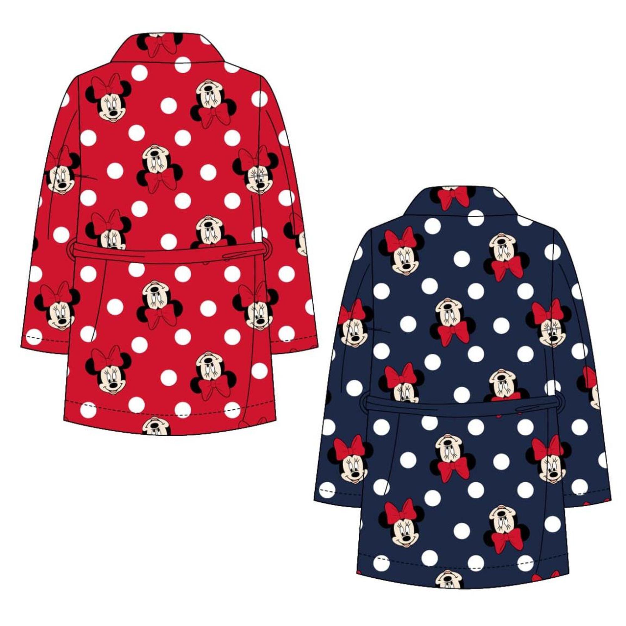 Albornoz Infantil Minnie Coral Fleece com Cinturón e Bolsillos Rojo 2/2