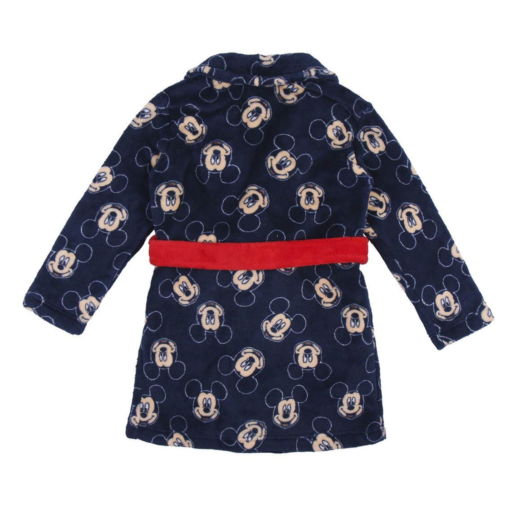 Albornoz Infantil Mickey Coral Fleece para Baño e Ducha com Cinturón Azul 2/2