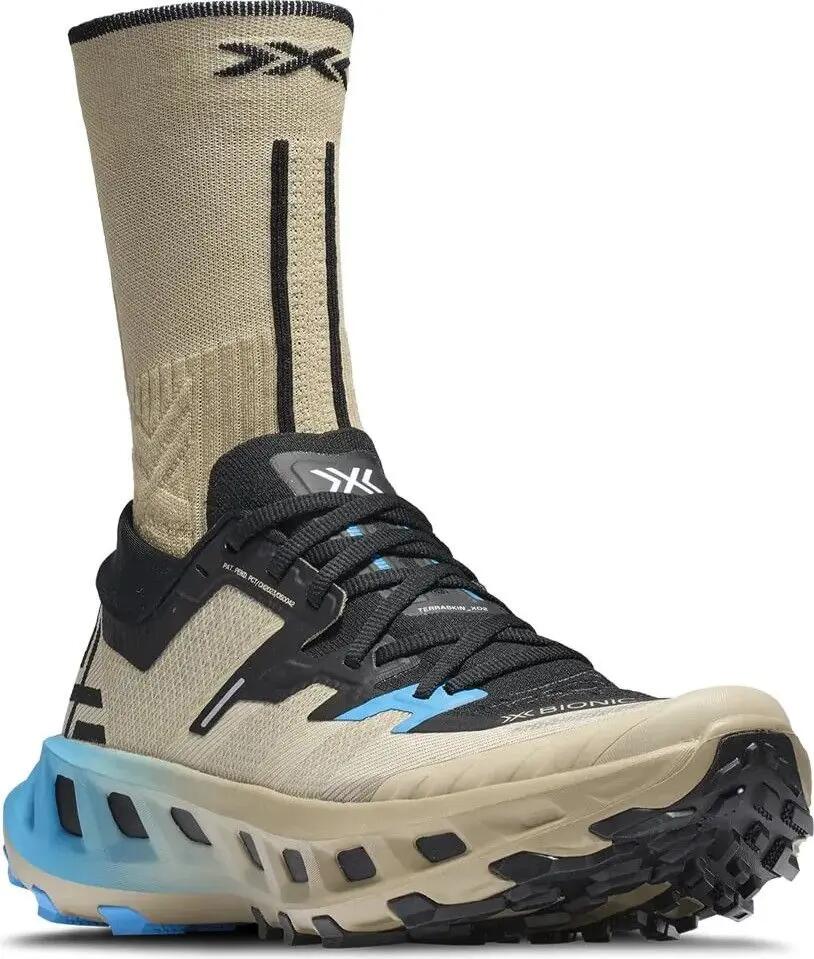 X-Bionic Terraskin X02 Trail Running Shoes, Beige/Black/Blue, Unisex 6/7