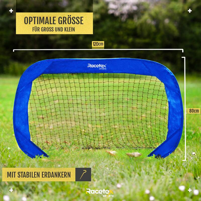 RACETEX 2 Pop-Up Fußballtore mit Ball und Pumpe 4/6