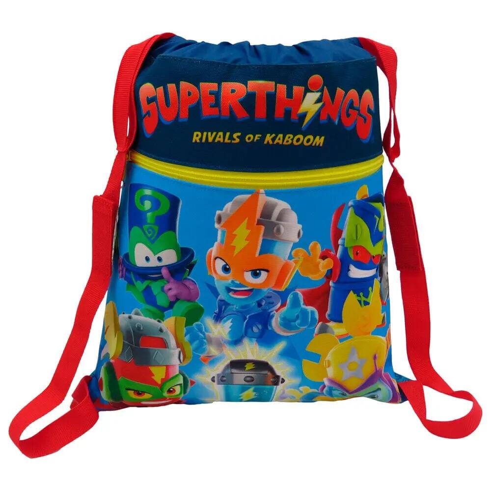 Borsa sportiva per bambini SuperThings da 35 cm con coulisse, blu resistente 3/5