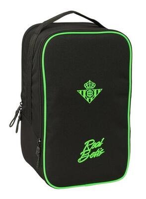 Borsa porta scarpe doppia da adulto Real Betis Balompié con cerniera nera