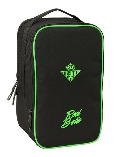 Borsa porta scarpe doppia da adulto Real Betis Balompié con cerniera nera