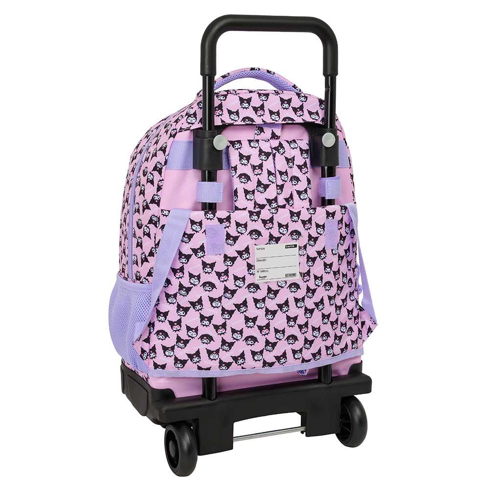 Sac à dos trolley pour enfants Kuromi Hello Kitty avec poignée amovible, rose 2/3