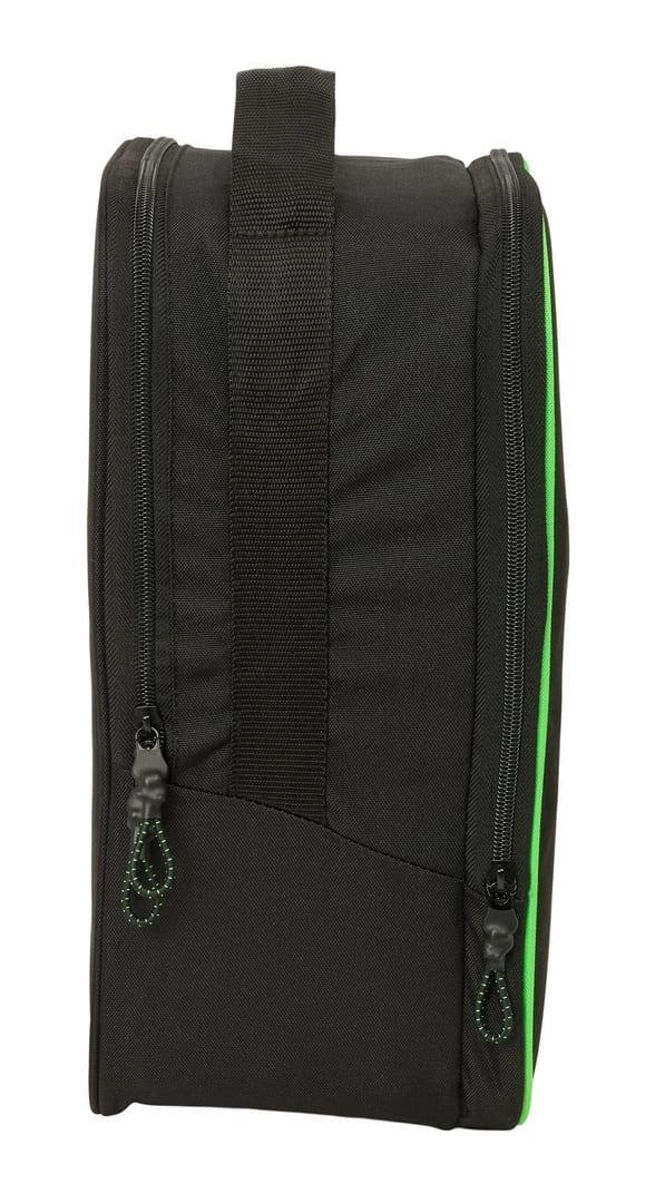 Borsa porta scarpe doppia da adulto Real Betis Balompié con cerniera, nera 3/4
