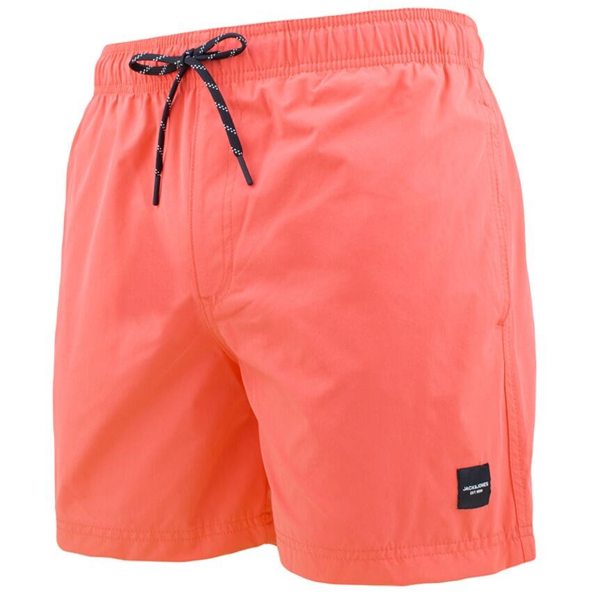 Heren Zwemshort Plus Size Maui Solid Koraal Oranje 1/5