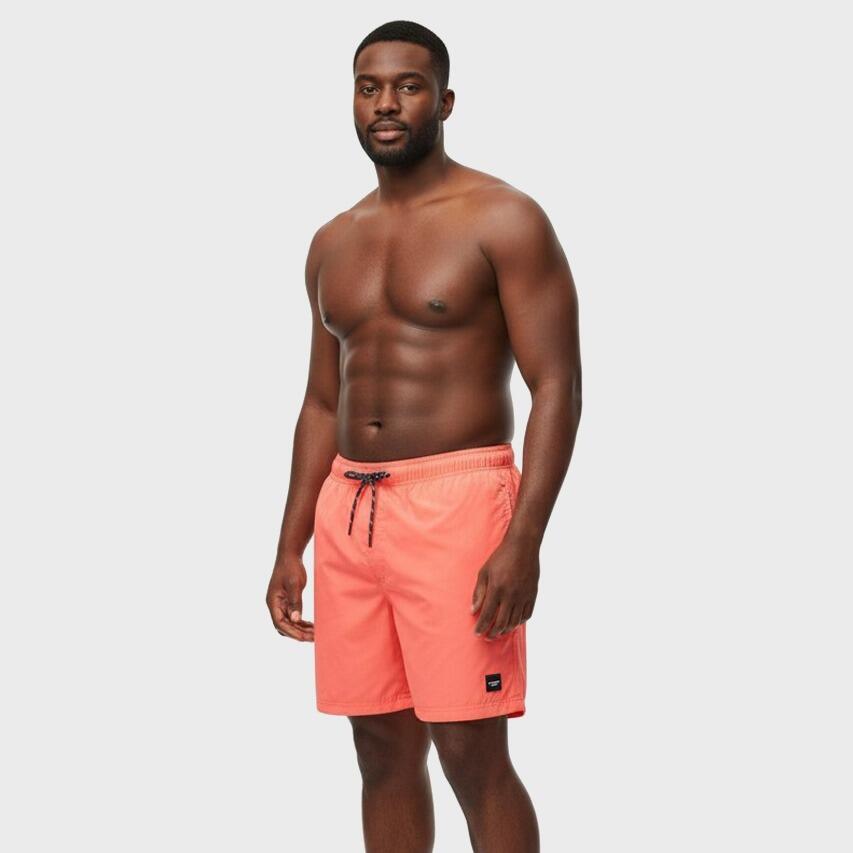 Heren Zwemshort Plus Size Maui Solid Koraal Oranje 2/5