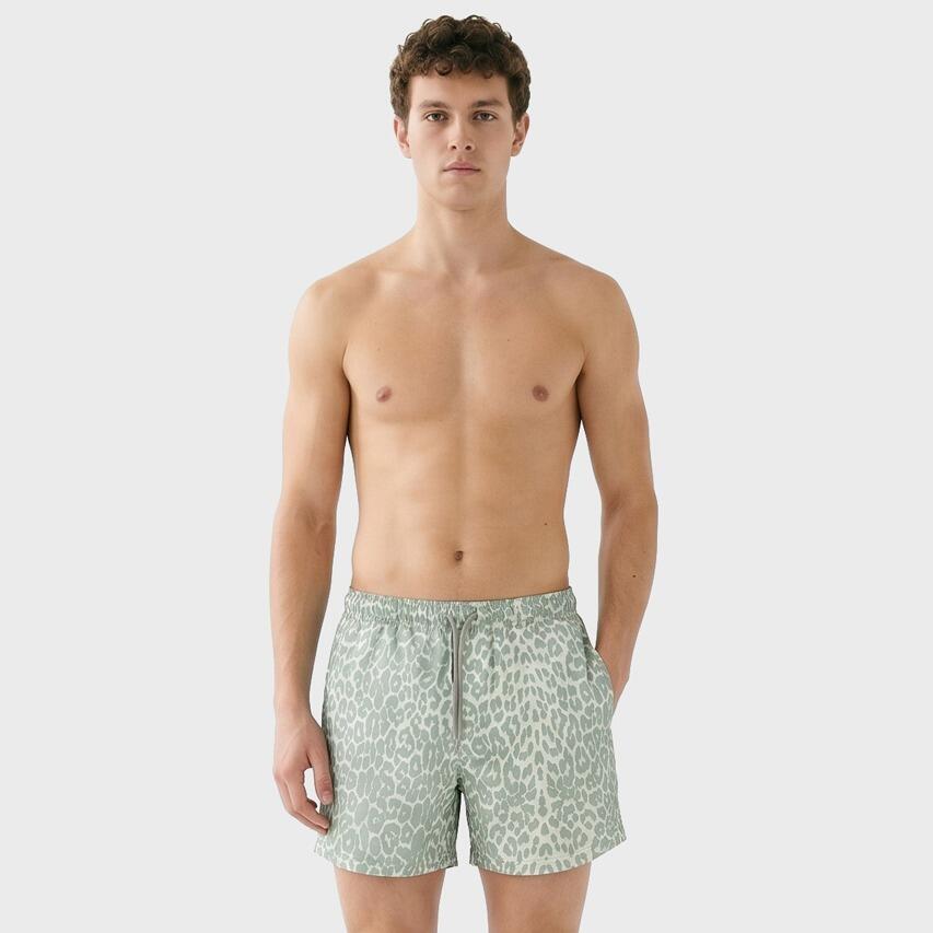 Heren Zwemshort Shell AOP Groen 2/7