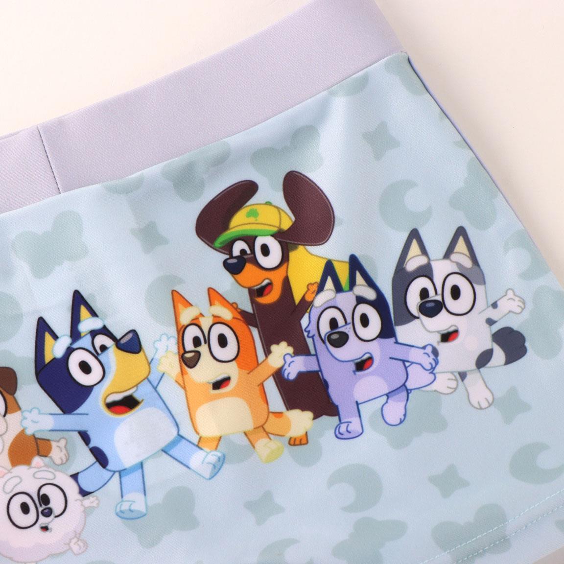 Calção de banho boxer infantil Bluey, em poliéster e elastano, de secagem 4/4