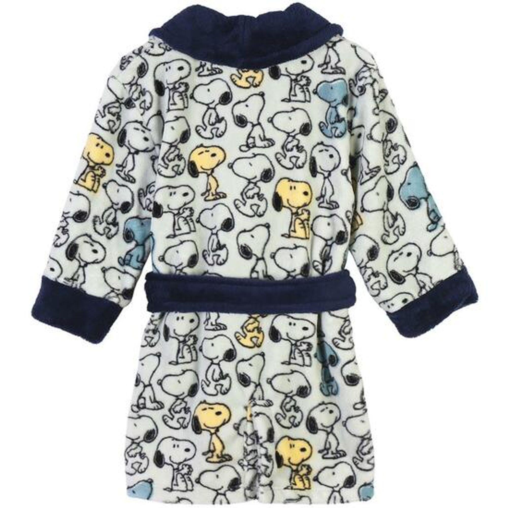 Albornoz Infantil Snoopy Peanuts Coral Fleece com Cinturón Azul Marino 2/2
