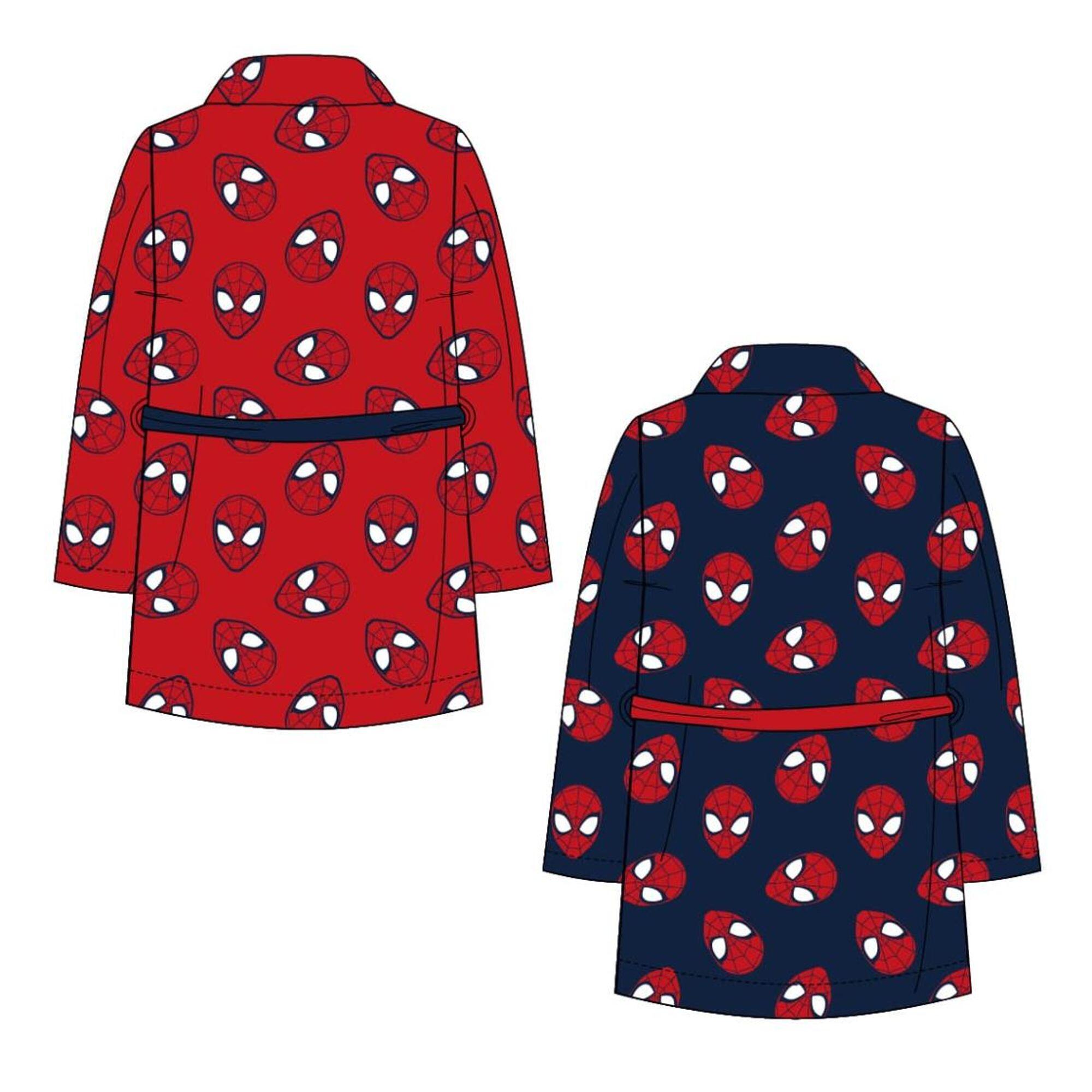 Albornoz Bambini Spiderman Coral Fleece para Baño e Ducha Rojo e Azul 2/2