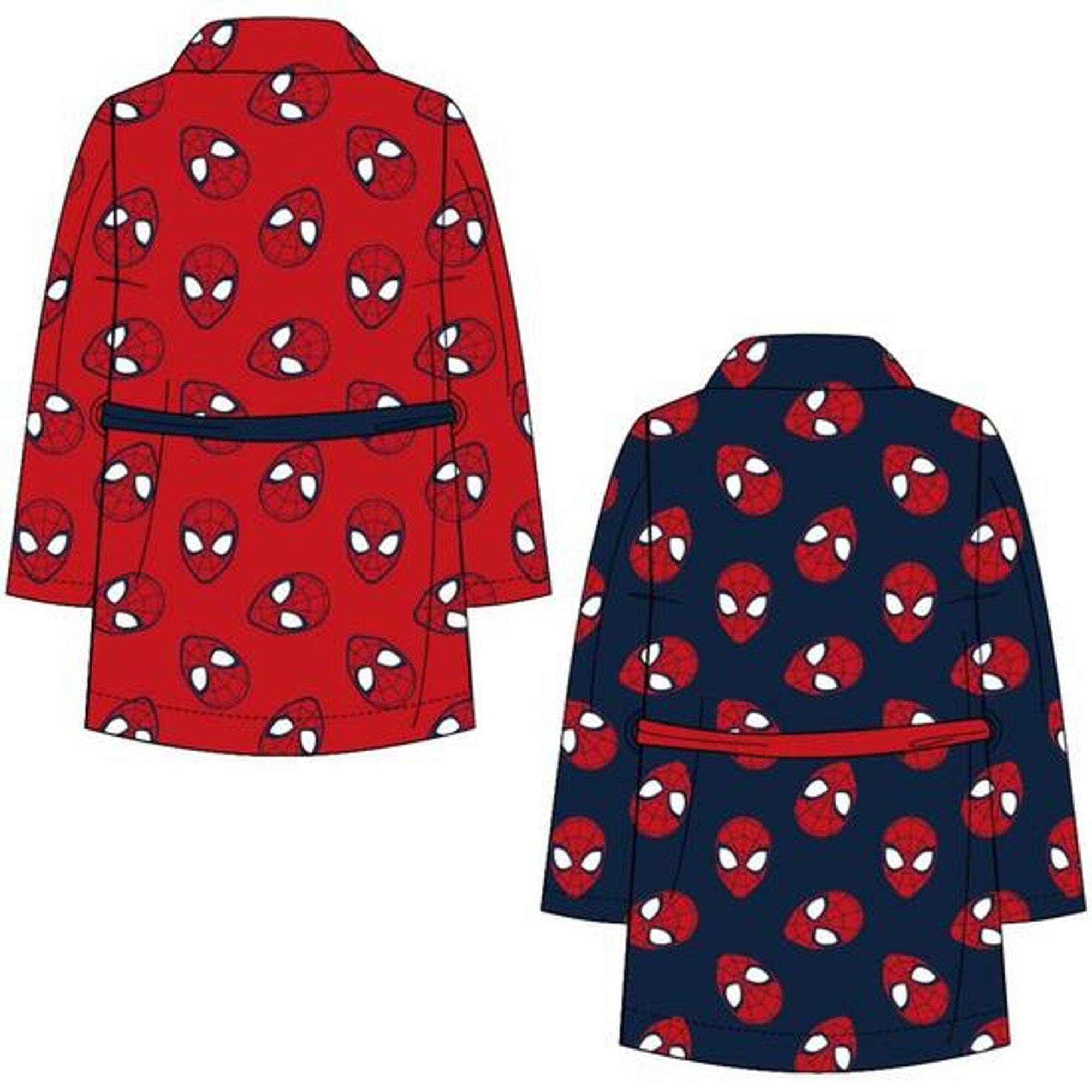 Albornoz Infantil Spiderman Coral Fleece para Baño e Ducha Azul Marino 2/2