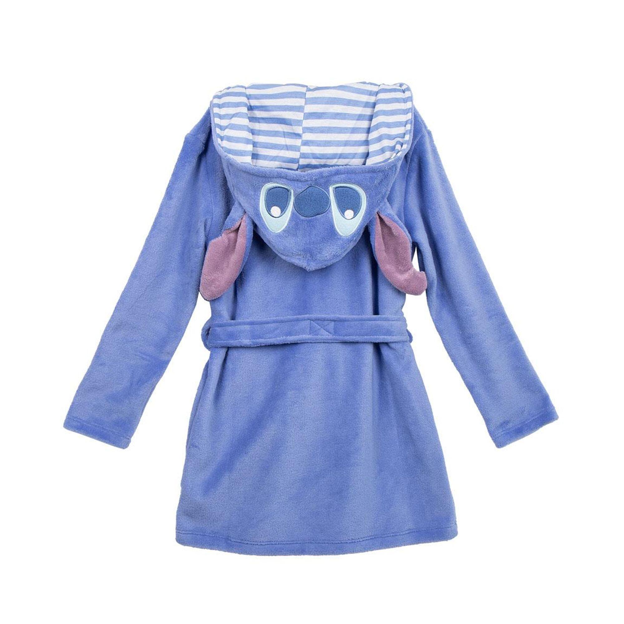 Albornoz Infantil Stitch Coral Fleece com Capucha e Cinturón Azul 2/2