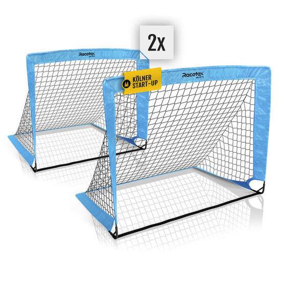 RACETEX 2er Pop-Up Fußballtor Kinder Set, Neongrün