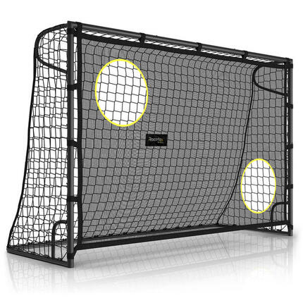RACETEX Goal Black – Schwarzes Stahl-Fußballtor mit abnehmbarer Torwand