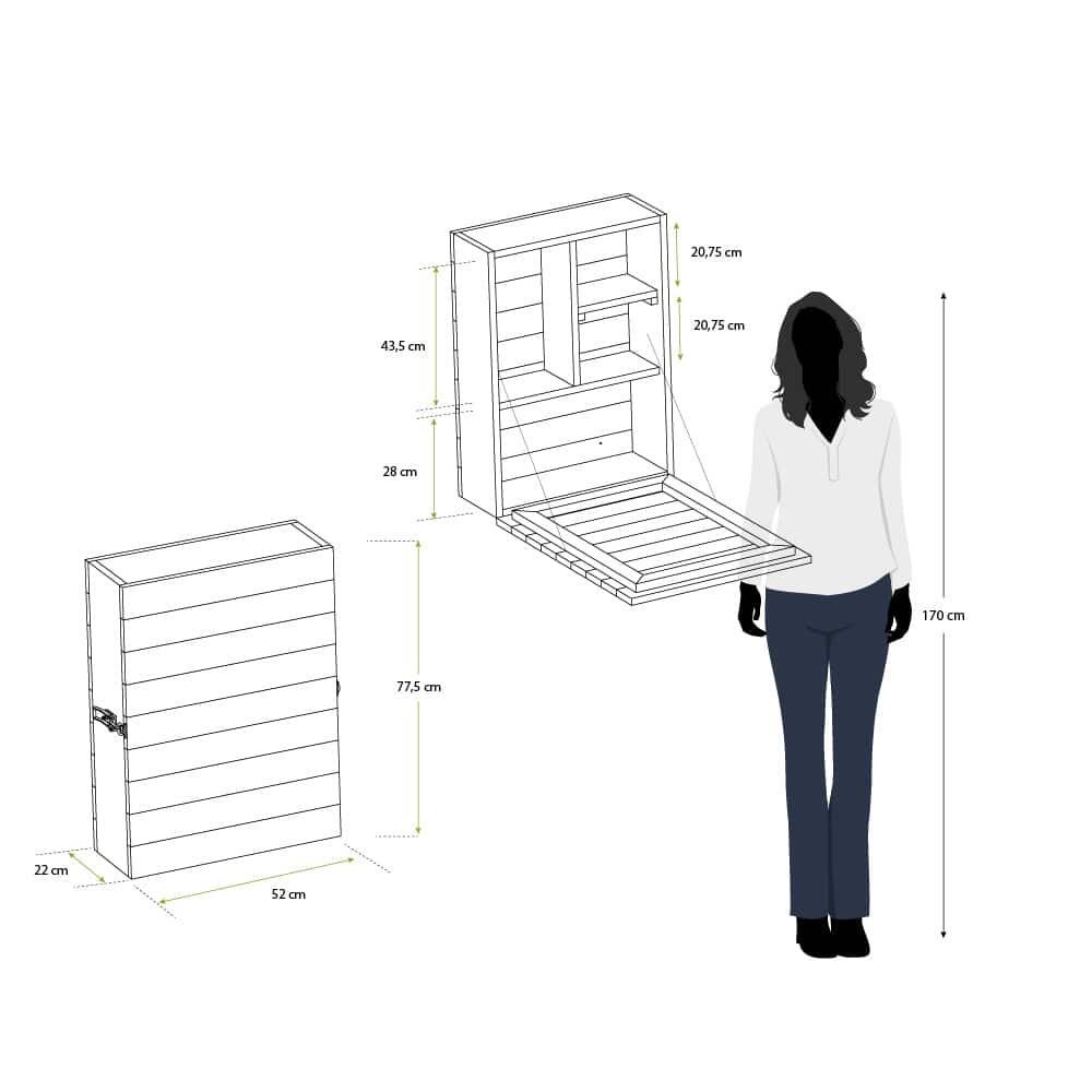 Mueble Bar de Pared con Mesa Gardiun Cheers 52x22x77,5 cmM 3/5