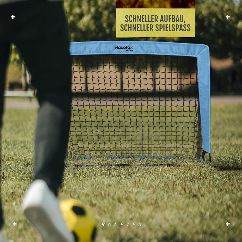 RACETEX 2er Pop-Up Fußballtor Set Kinder, hellblau 6/7
