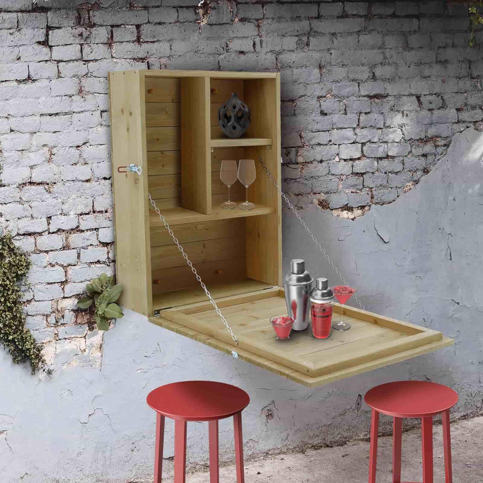 Mueble Bar de Pared con Mesa Gardiun Cheers 52x22x77,5 cmM 2/5