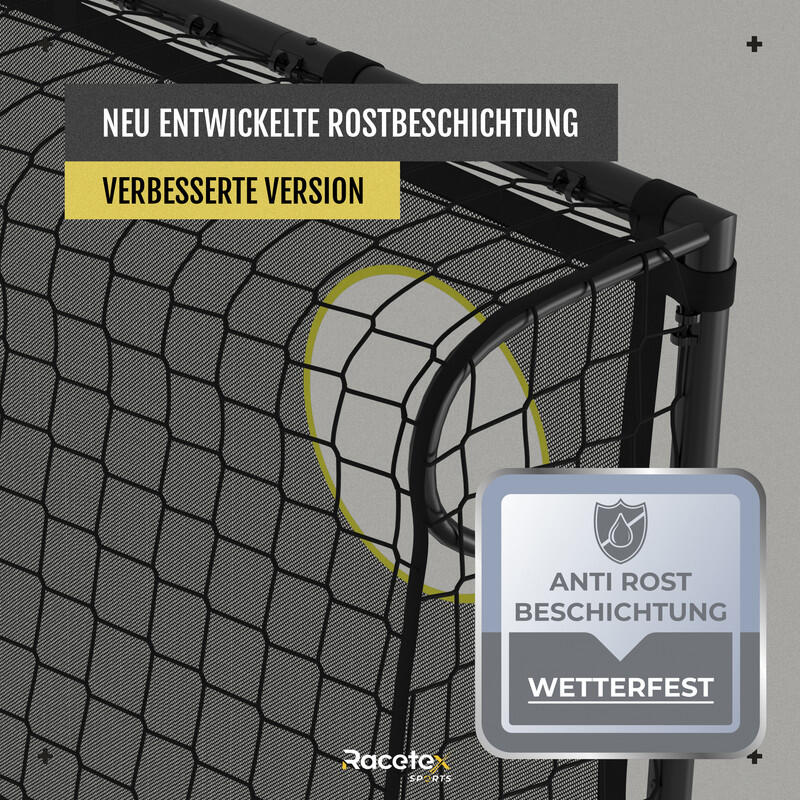 RACETEX Goal Black – Schwarzes Stahl-Fußballtor mit abnehmbarer Torwand 3/5