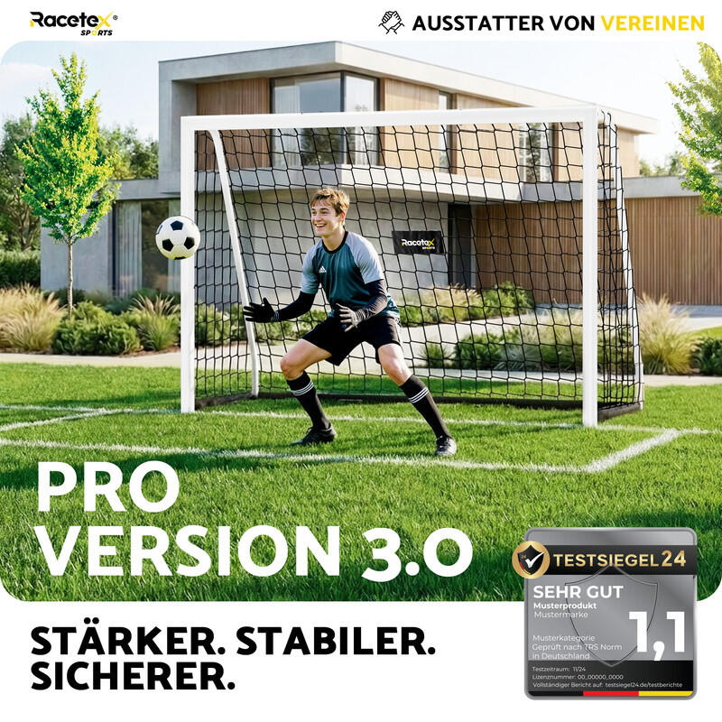 RACETEX Goal Metallic - Stahlfußballtor 180×120 cm 2/7