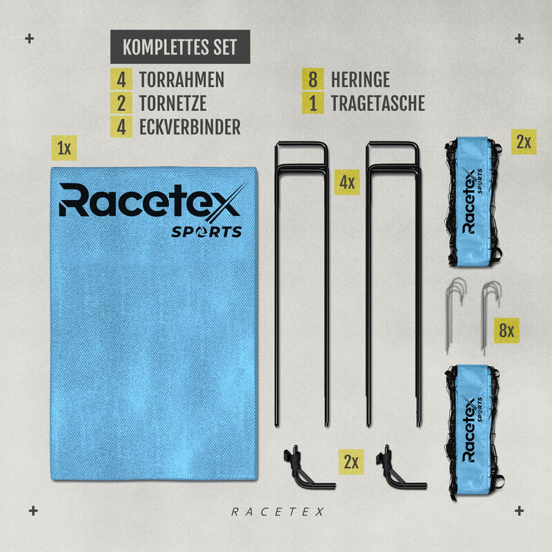 RACETEX 2er Pop-Up Fußballtor Set Kinder, hellblau 2/7
