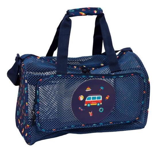 Sac de plage adulte pour le surf, avec bandoulière ajustable et poche - Bleu
