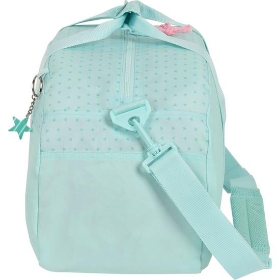Bolsa de praia infantil Frozen 2 com zíper e alças de corda turquesa. 3/3