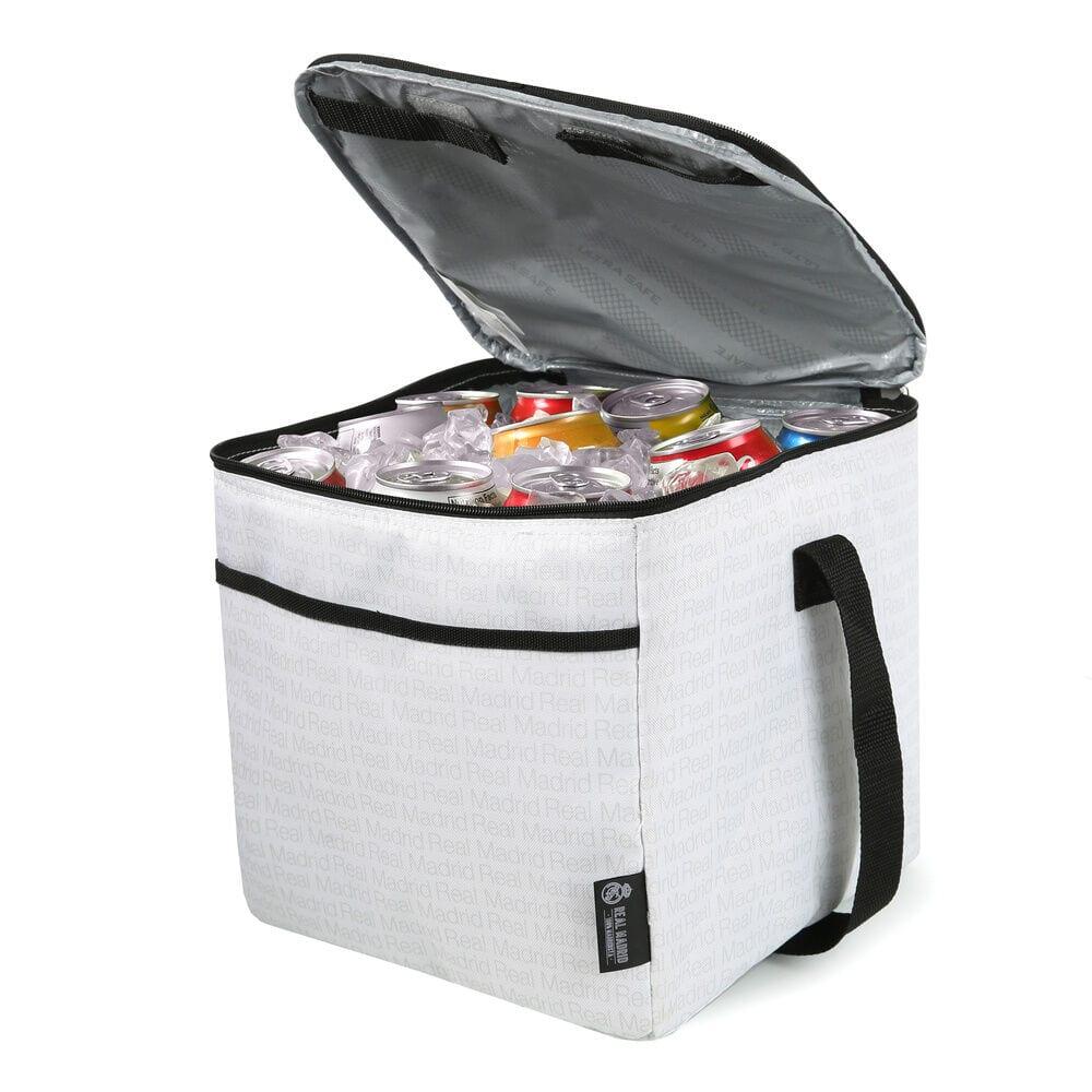Bolsa Porta Alimentos Plegable Infantil Real Madrid Poliéster Blanca 3/4