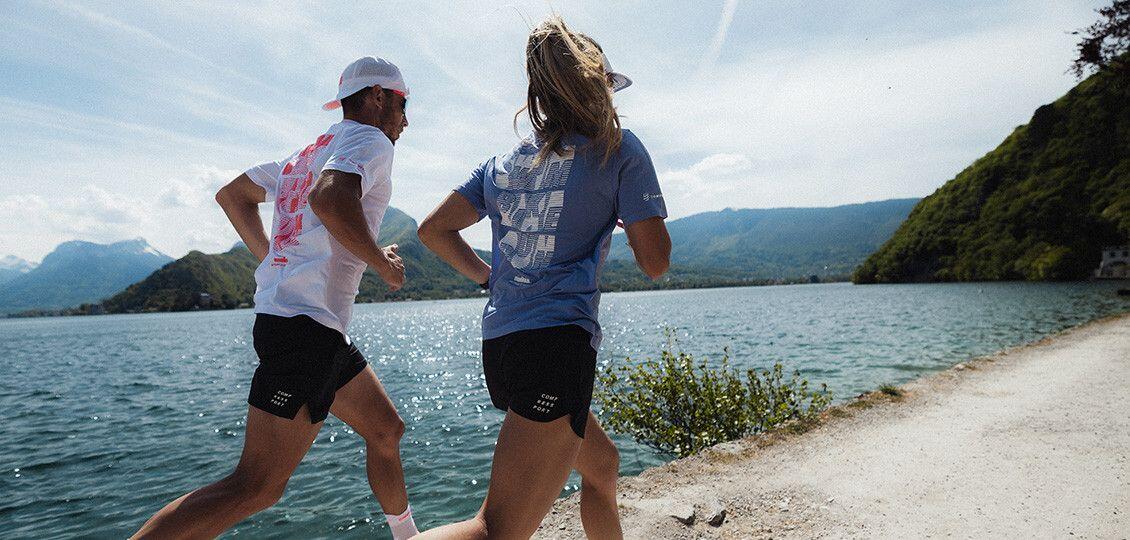 T-Shirt Compressport Training Ironman 2026 Bleu/Blanc Femme 6/6