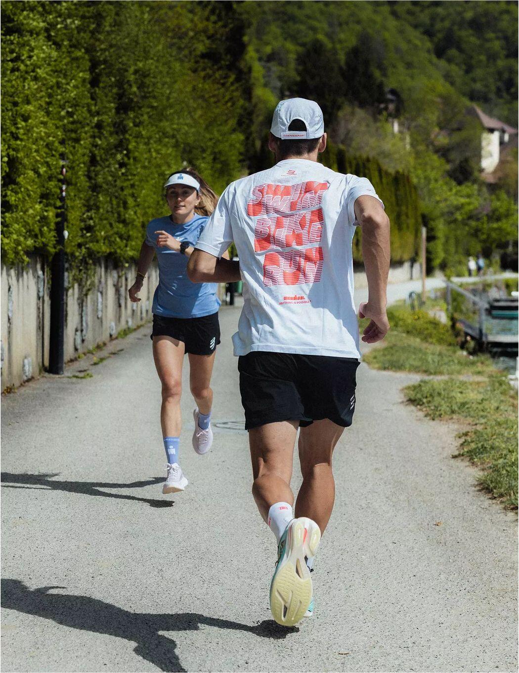 Compressport Ironman 2026-trainings-T-shirt, wit/rood 5/6
