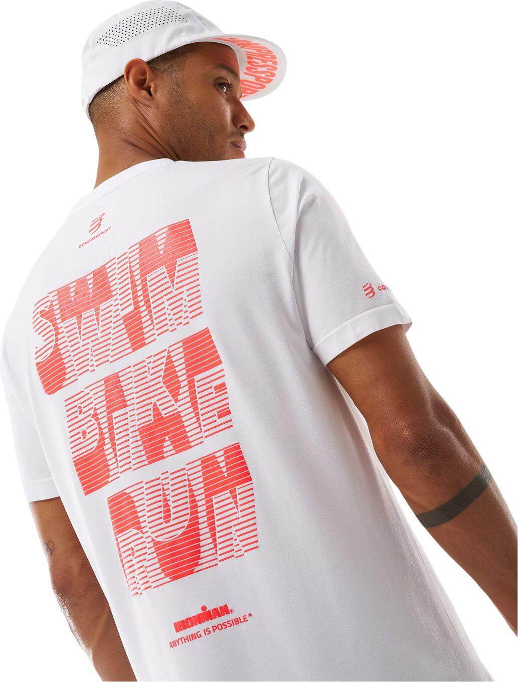 Compressport Ironman 2026-trainings-T-shirt, wit/rood 3/6