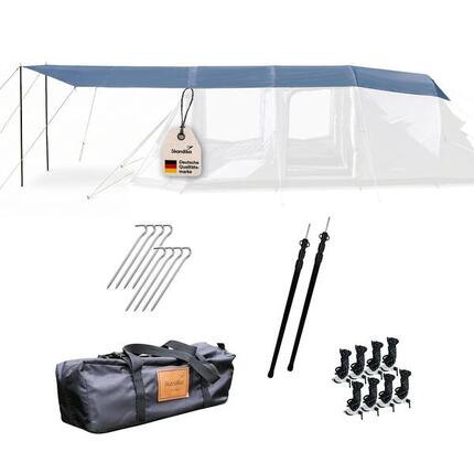 Voile d'ombrage auvent Spirit 740x310cm avec 2 mâts - Protection solaire anti UV