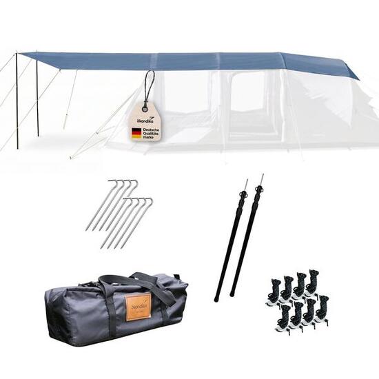 Voile d'ombrage auvent Spirit 740x310cm avec 2 mâts - Protection solaire anti UV