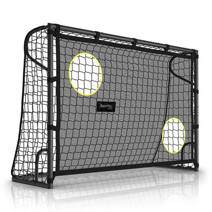 RACETEX Goal Black – Schwarzes Stahl-Fußballtor mit abnehmbarer Torwand