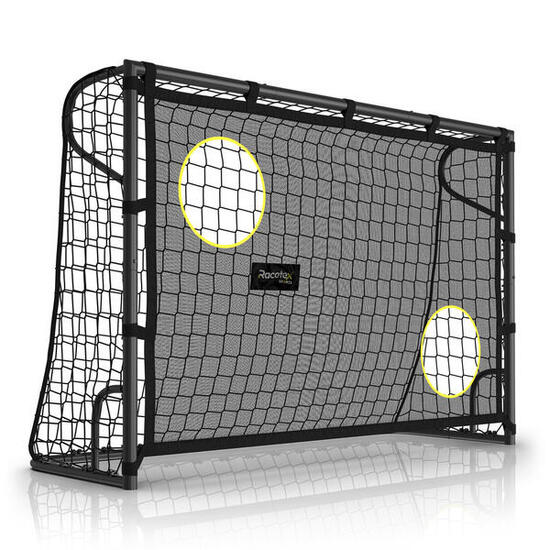 RACETEX Goal Black – Schwarzes Stahl-Fußballtor mit abnehmbarer Torwand