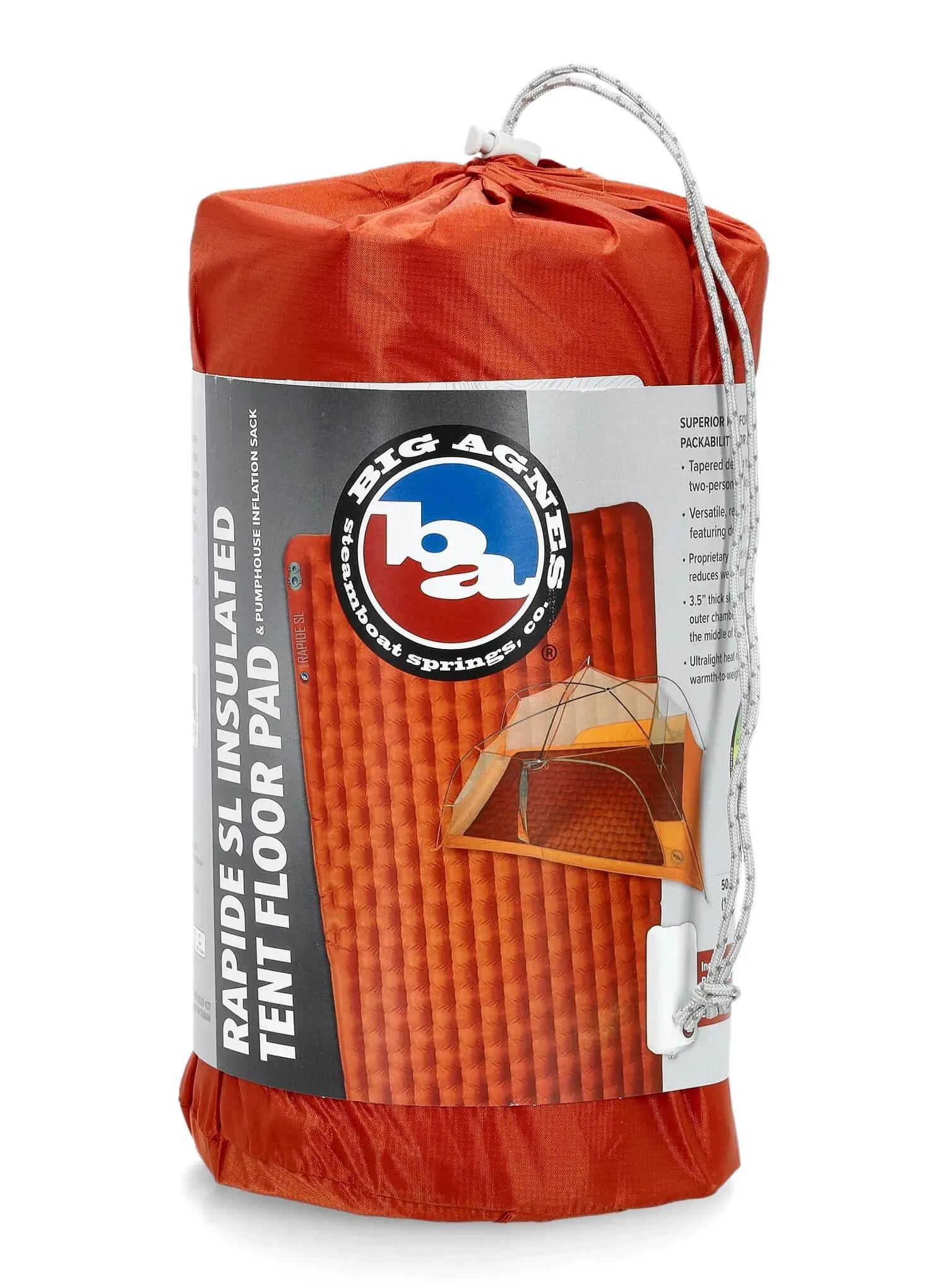 Materac dmuchany Big Agnes Rapide Sl Insulated Tent Floor Pad Tapered - orange 4/6
