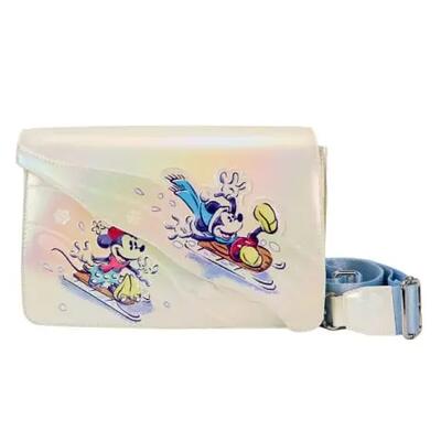 Borsa a tracolla da adulto Topolino e amici in ecopelle con patta magnetica