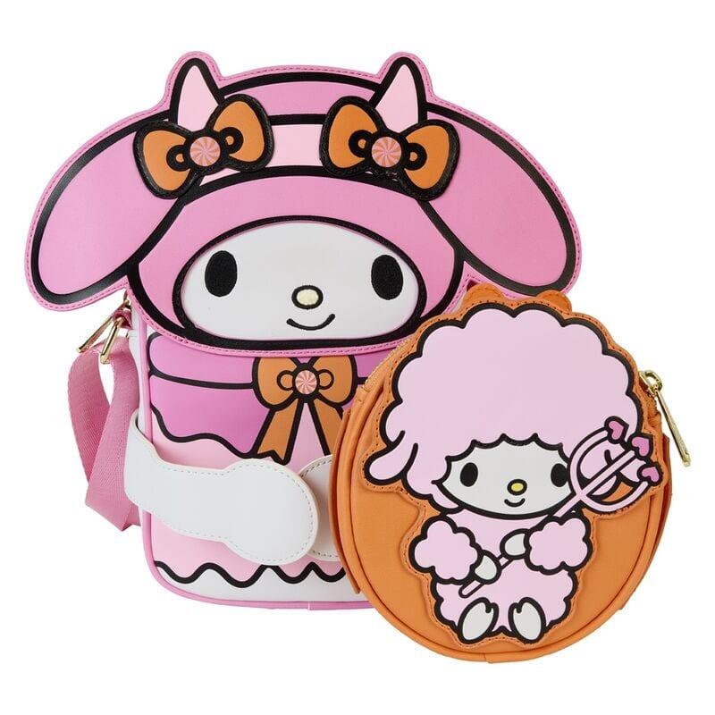 Borsa per bambini My Melody Hello Kitty Devil in ecopelle con tracolla rosa e 3/4