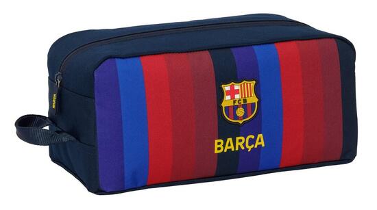 Sac à chaussures enfant FC Barcelone avec poignée et fermeture éclair bleu
