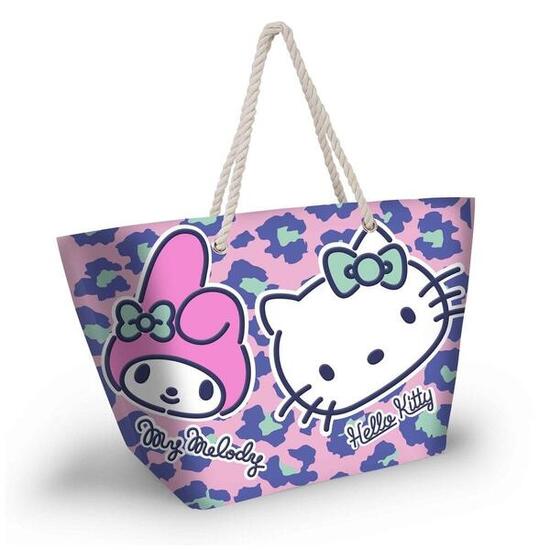 Sac de plage Hello Kitty pour enfants avec fermeture éclair et poignées